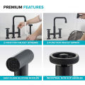 Aquacúbico Cupc Matte Black Bronze High Arc Bridge Kitchen Faucet con spray lateral